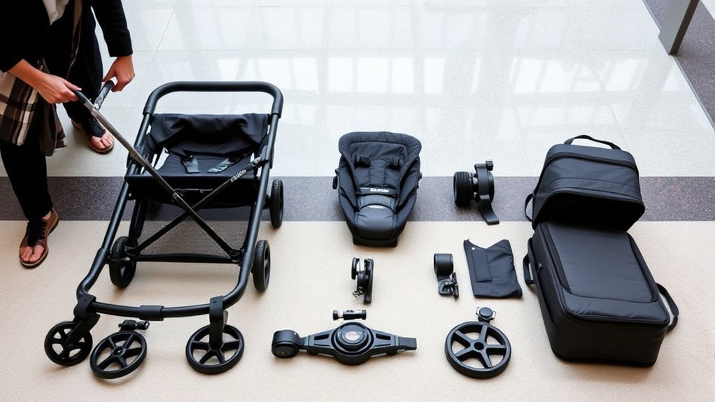 detach accessories for transport