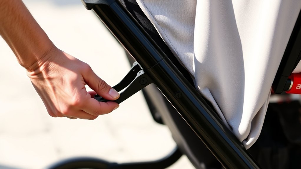 detach stroller side struts