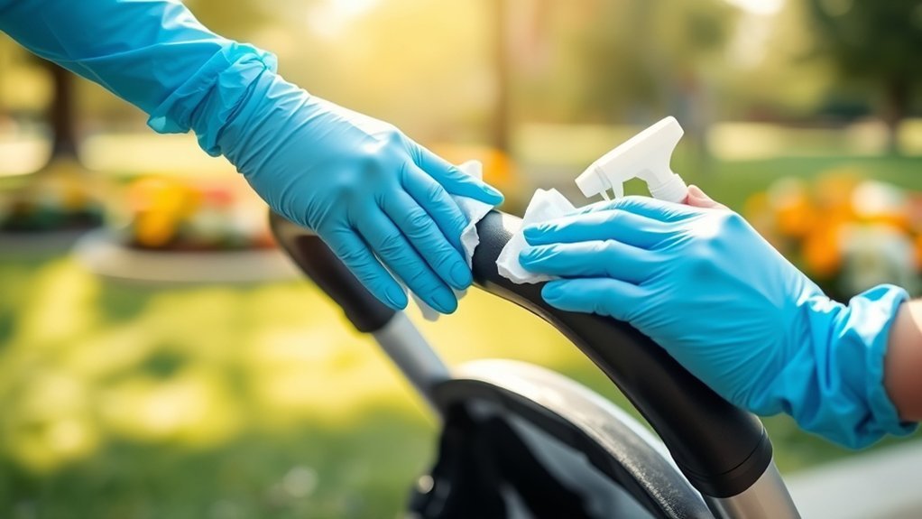 disinfect stroller handlebar regularly