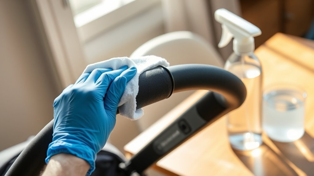 disinfecting stroller handlebar guide