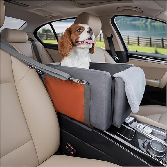 Avont Center Console Dog Car Seat Booster (Dark Grey)