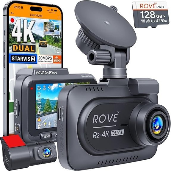 ROVE R2-4K Dual Front & Rear Dash Cam