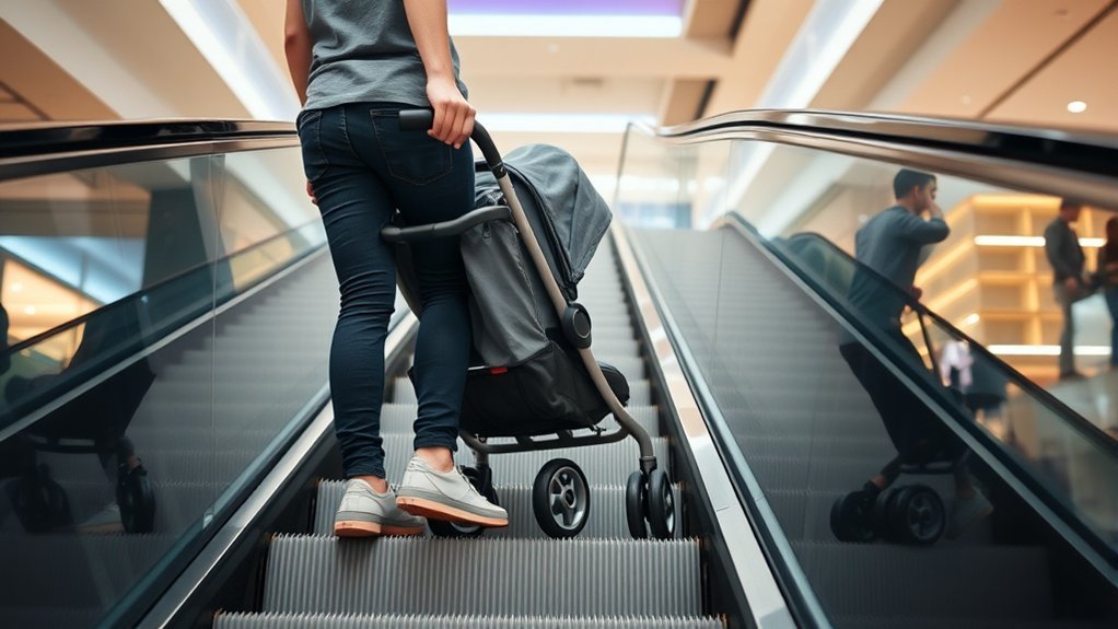escalator safety with stroller