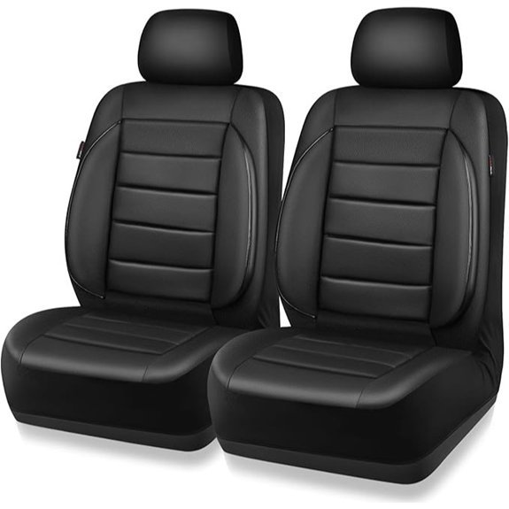 CAR PASS Faux Leather Front Seat Covers (2-Pack)