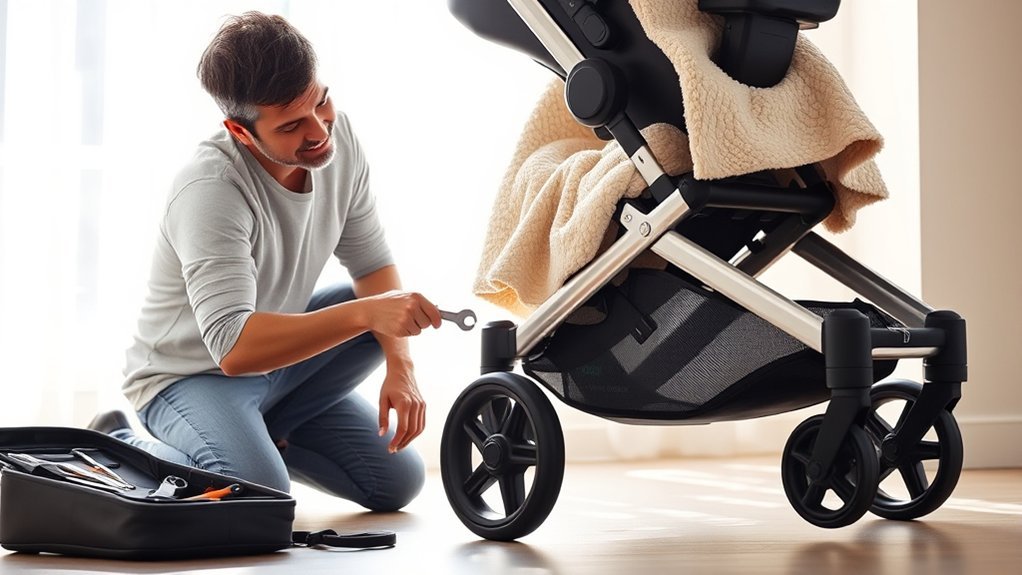 fixing stroller wobble easily