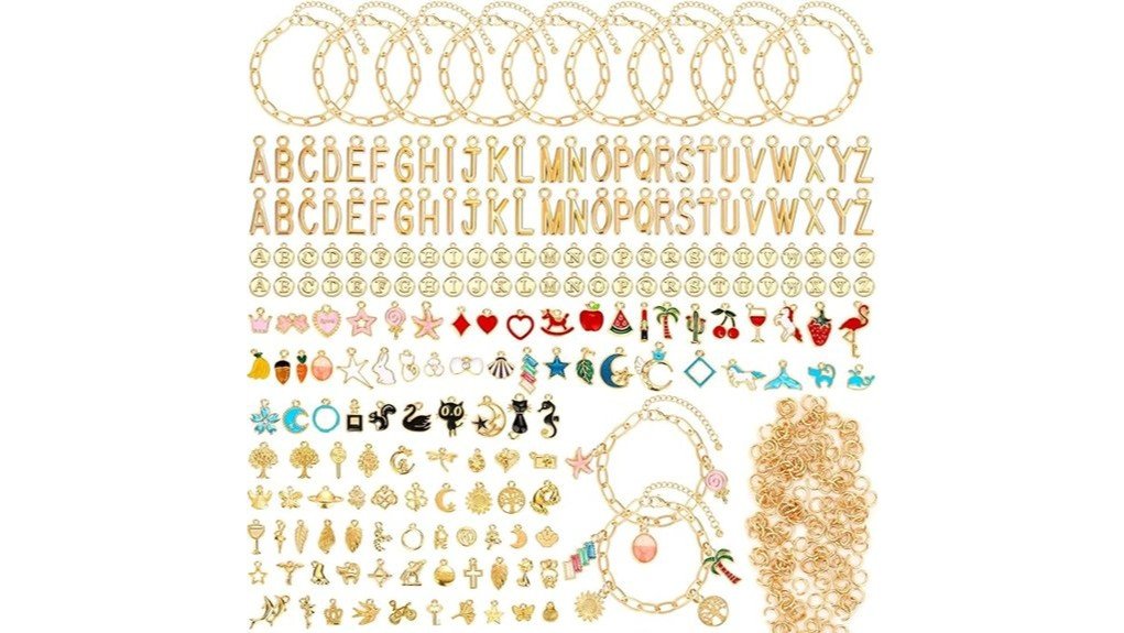 gold charm bracelet kit