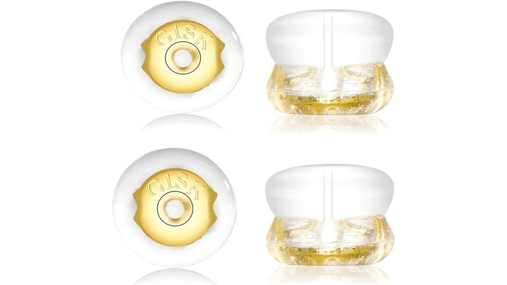 gold silicone earring backs