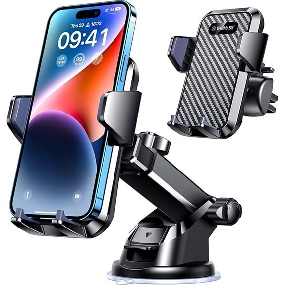 VANMASS Heavy-Duty Car Phone Mount for iPhone & Samsung