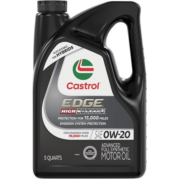 Castrol Edge High Mileage 0W-20 Advanced Full Synthetic Motor Oil 5 Quart