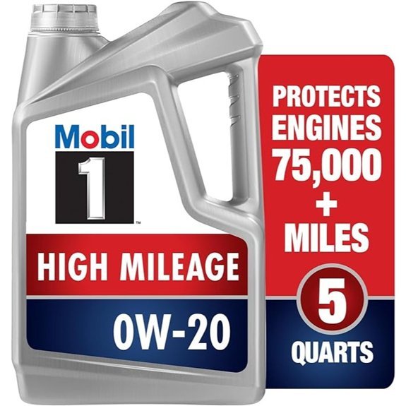 Mobil 1 High Mileage Full Synthetic Motor Oil 0W-20 5 Quart