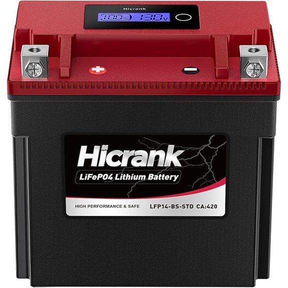YTX14-BS 400CCA LiFePO4 Motorcycle Battery with Readout