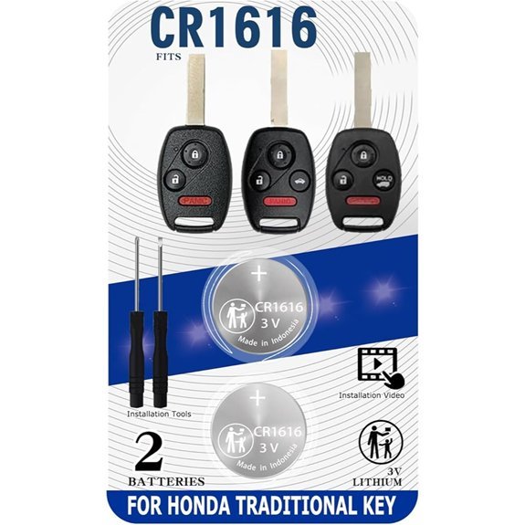 Honda Key Fob CR1616 Battery Pack (2-Pack)