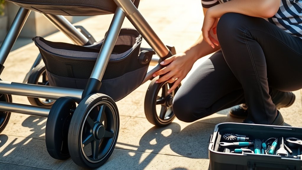 inspect stroller brake system