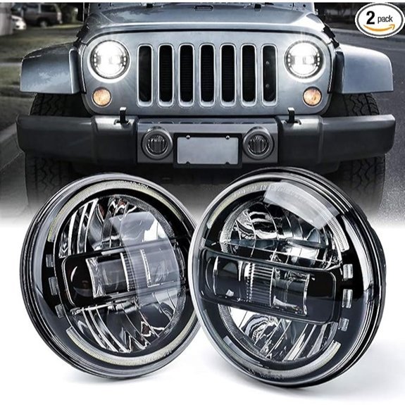 Xprite 7 Round LED Halo Headlights for Jeep Wrangler