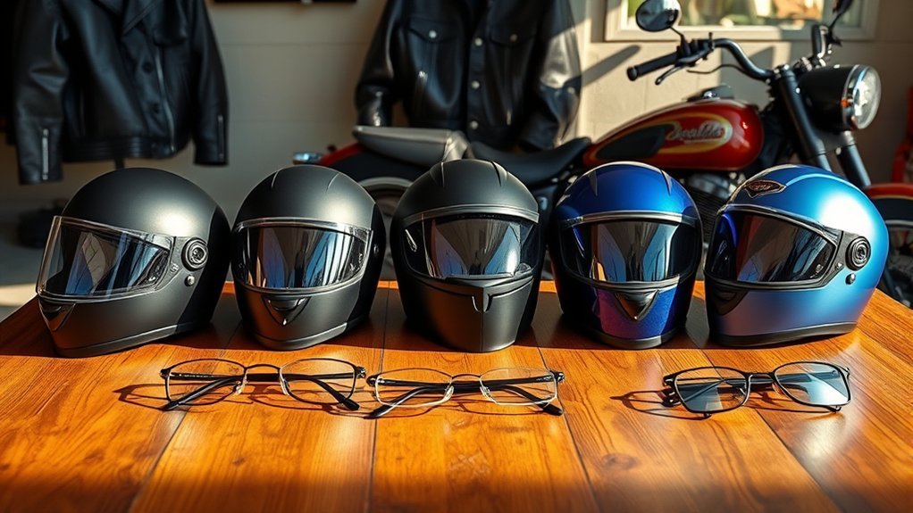 motorcycle helmets for glasses