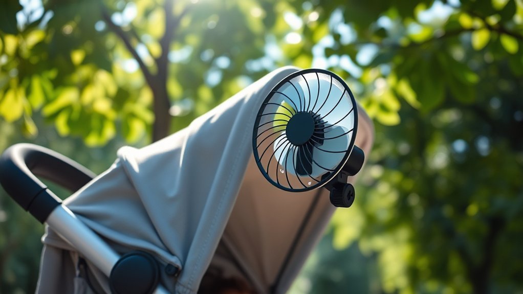 optimal stroller fan positioning