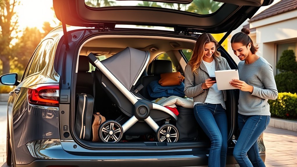 packing strollers in cars