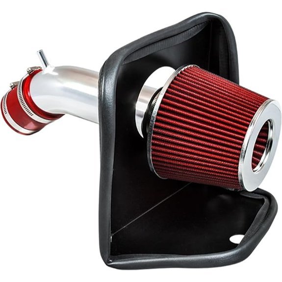 Cold Air Intake Kit with Heat Shield & Filter (Red)