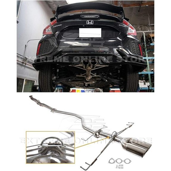Stainless Steel Polished Dual-Tip Axle-Back Exhaust for Honda Civic