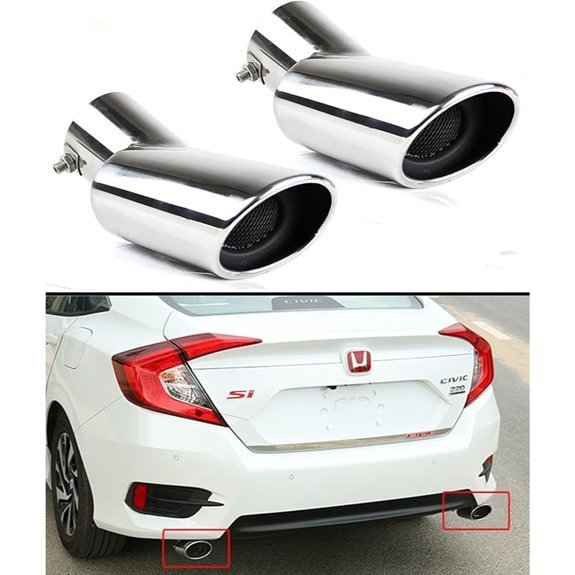 Stainless Polished Muffler Exhaust Tip Finisher for Honda Civic