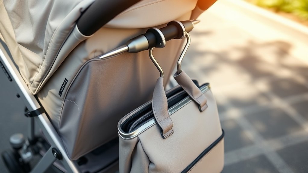 practical hands free stroller storage