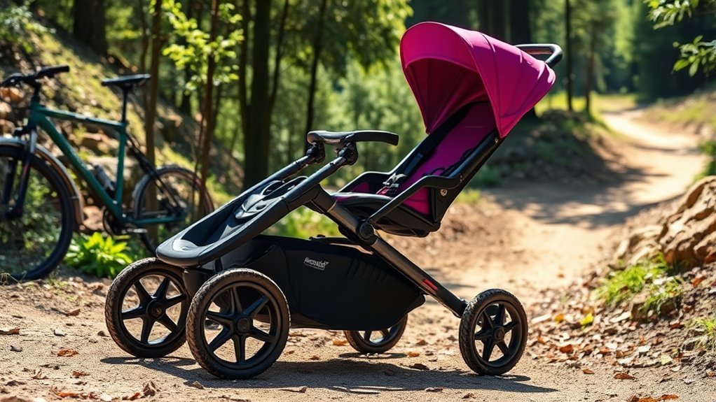 preparing stroller for terrains