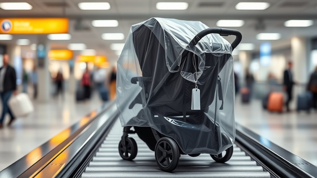 protecting stroller during flights