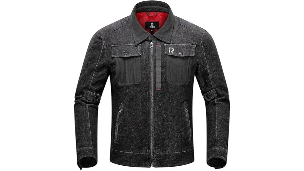 reflective denim motorcycle jacket