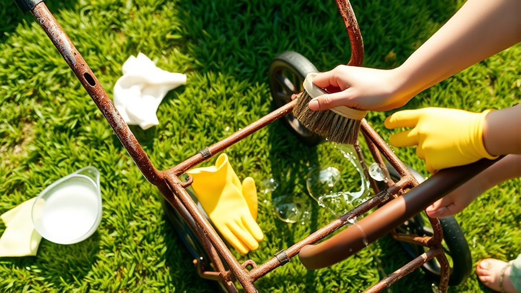 remove rust from stroller