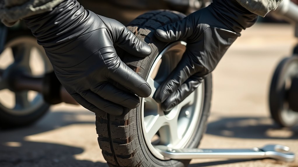 remove tire carefully efficiently