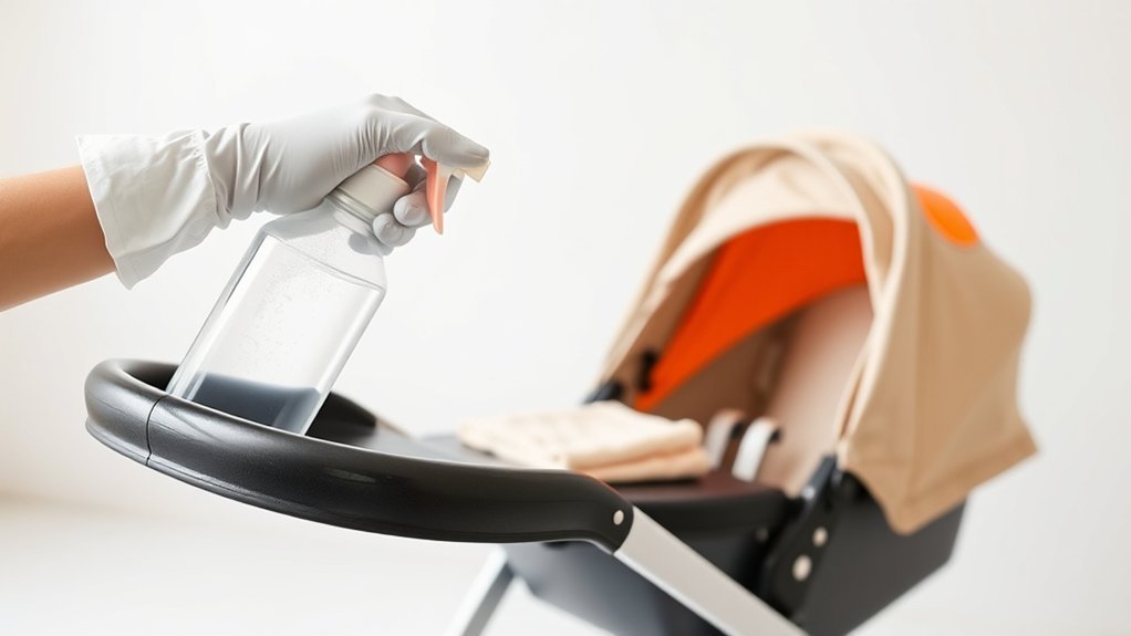 sanitize plastic stroller parts