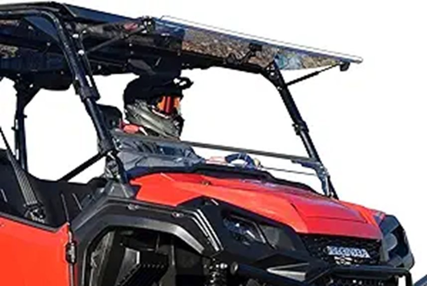 SuperATV Scratch‑Resistant Flip Windshield for Honda Pioneer