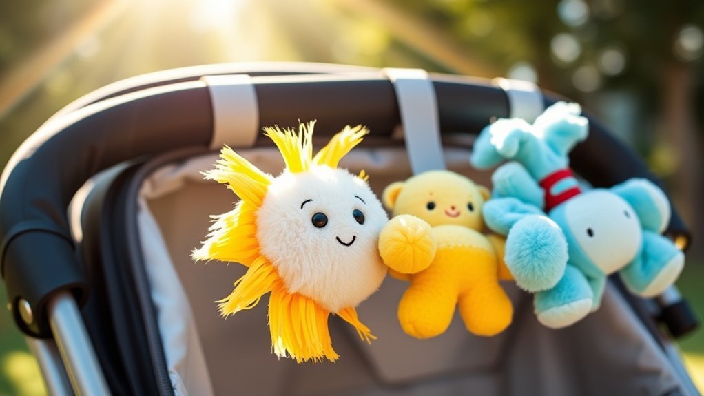 securely attach stroller toys