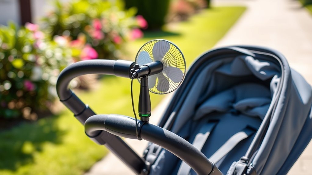 securely mount stroller fan