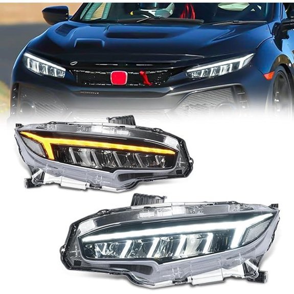 Archaic Projector Headlights with Sequential Turn Signal (Pair)