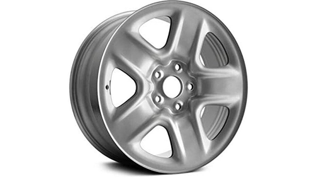 silver 5 spoke steel wheel