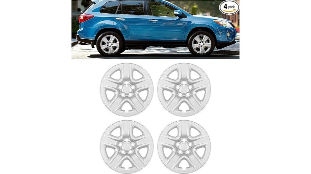 silver hubcap wheel covers