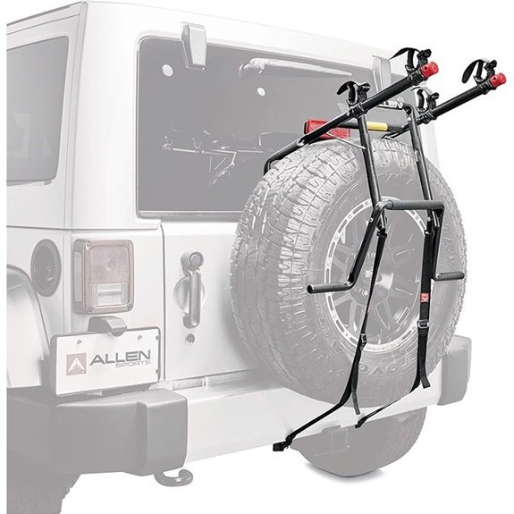 Allen Sports Deluxe 2-Bike Spare Tire Mounted Carrier Model 322DN Black