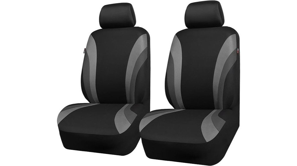 sporty black gray seat covers