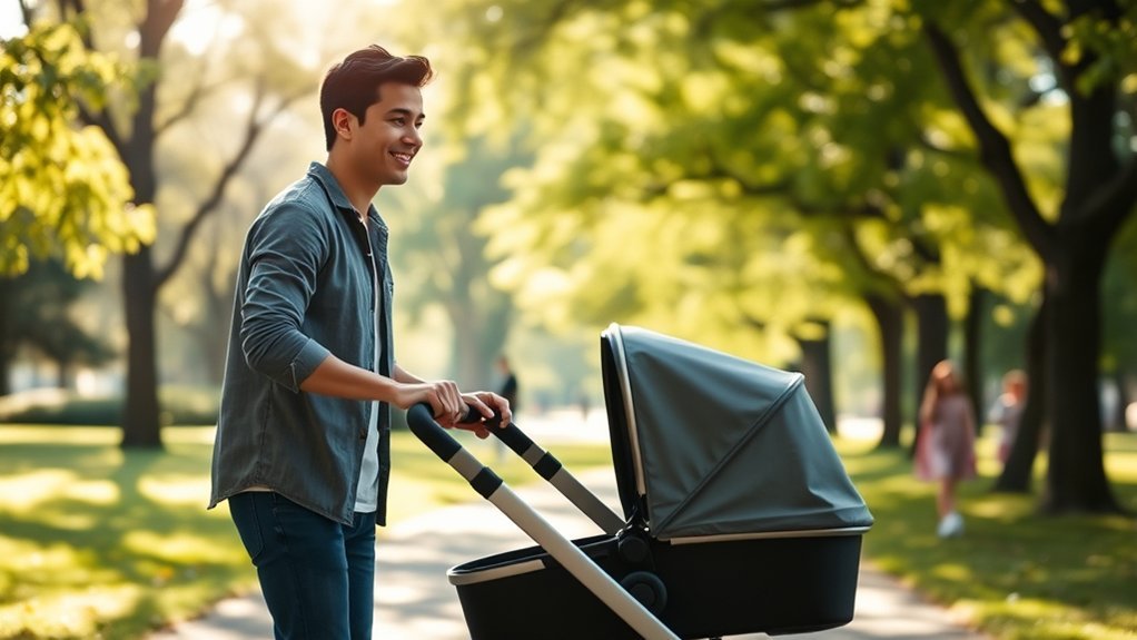 steering stroller with one hand