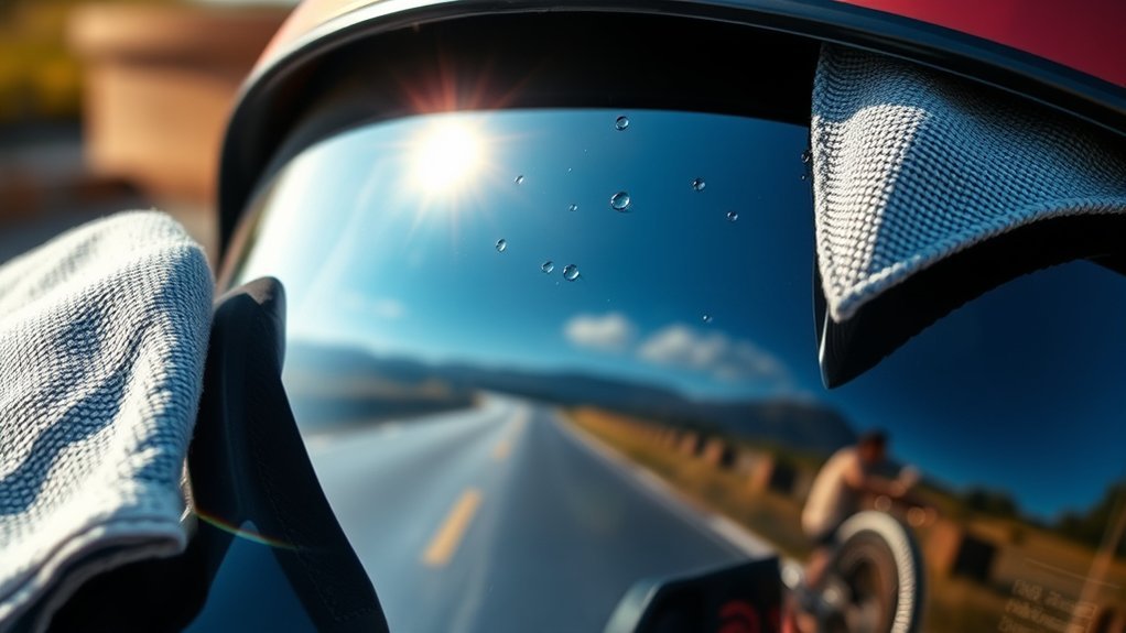 streak free motorcycle helmet cleaner