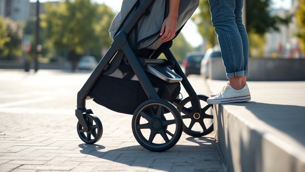 stroller curb positioning safety