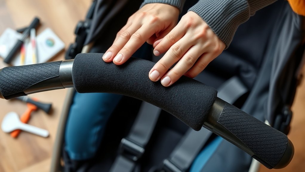 stroller handlebar foam guide