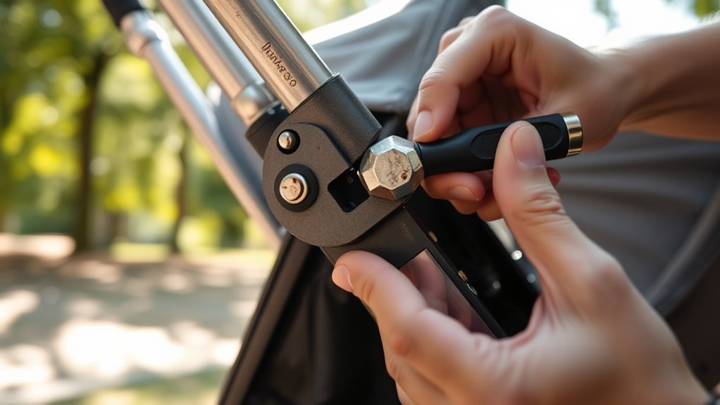 stroller hinge stiff solutions