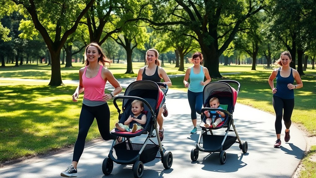 stroller positioning and harnessing