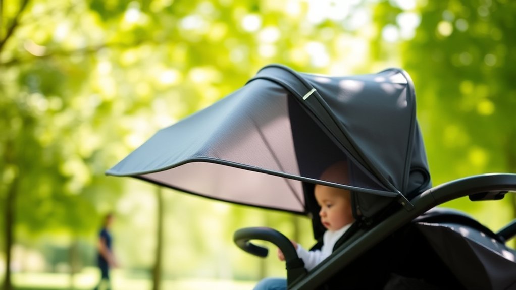 stroller sunshade safety tips