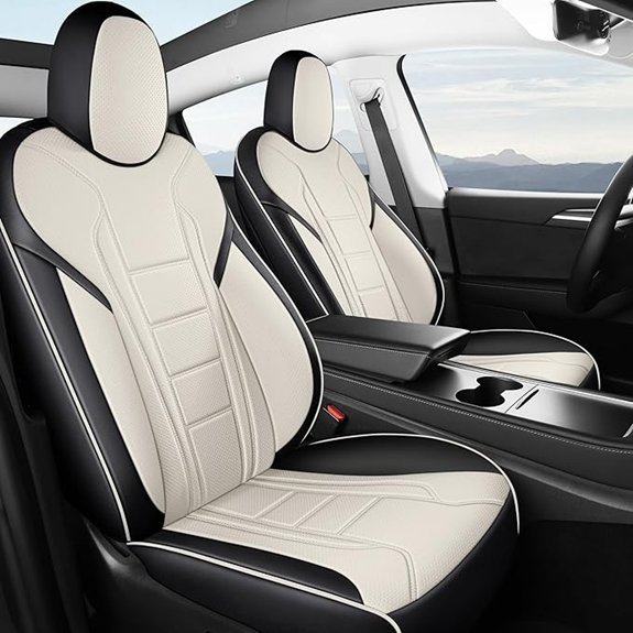 FREESOO Leather Seat Covers for Tesla Model Y