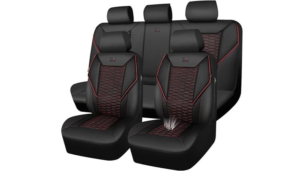 universal black red seat covers
