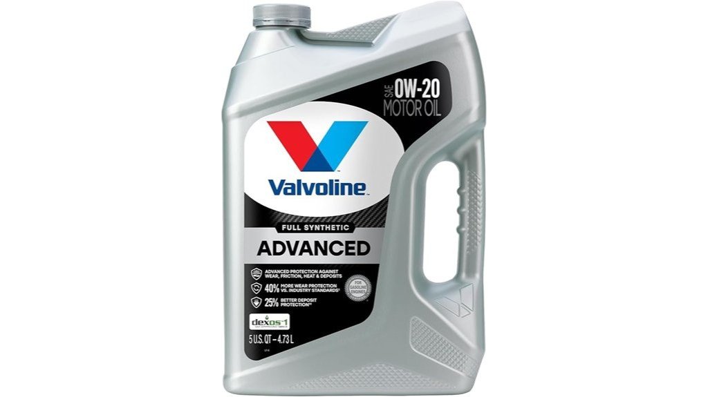 Valvoline Advanced Full Synthetic SAE 0W-20 motor oil 5 quart container