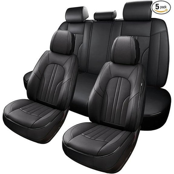 Universal Black Nappa Leather Waterproof Car Seat Covers